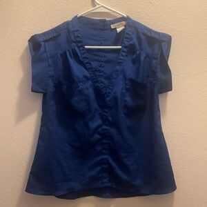 Love Squared blue button up blouse. Women’s Extra Small.